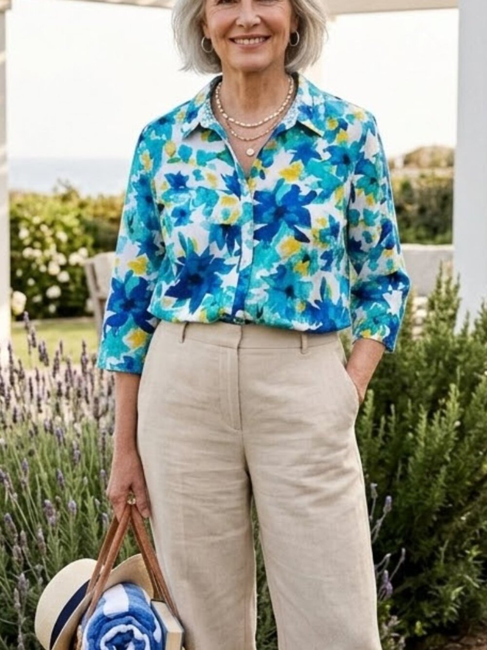 Investments Dillard's Watercolor Floral Blouse 16 Office Church Bloomcore Mature